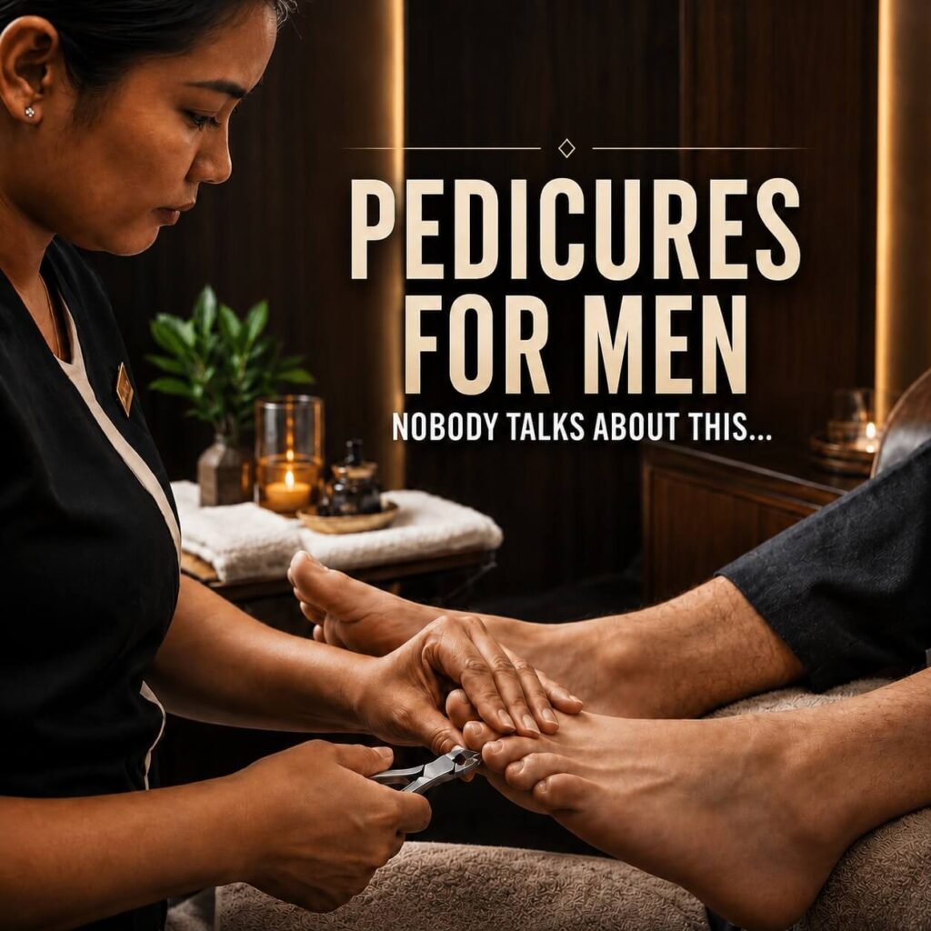 Man getting a professional men's pedicure at Happy Nail and Spa in Kissimmee, FL