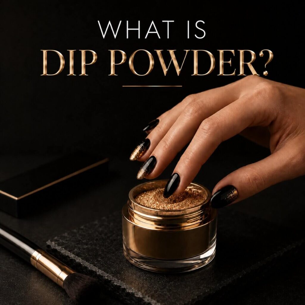 Dip powder manicure being applied at Happy Nail and Spa in Kissimmee, FL